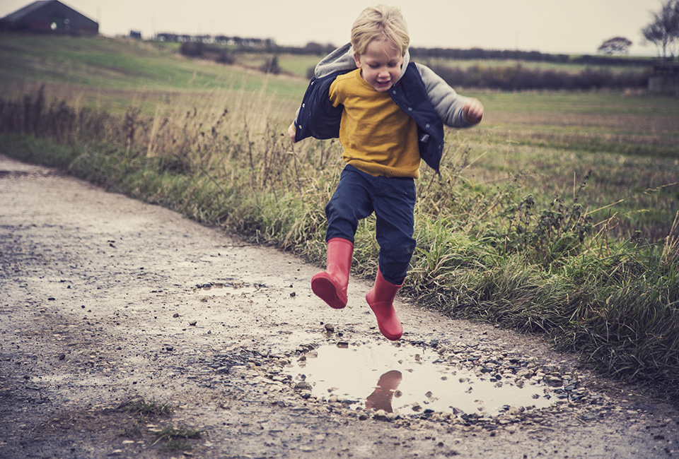 Jumping in a puddle