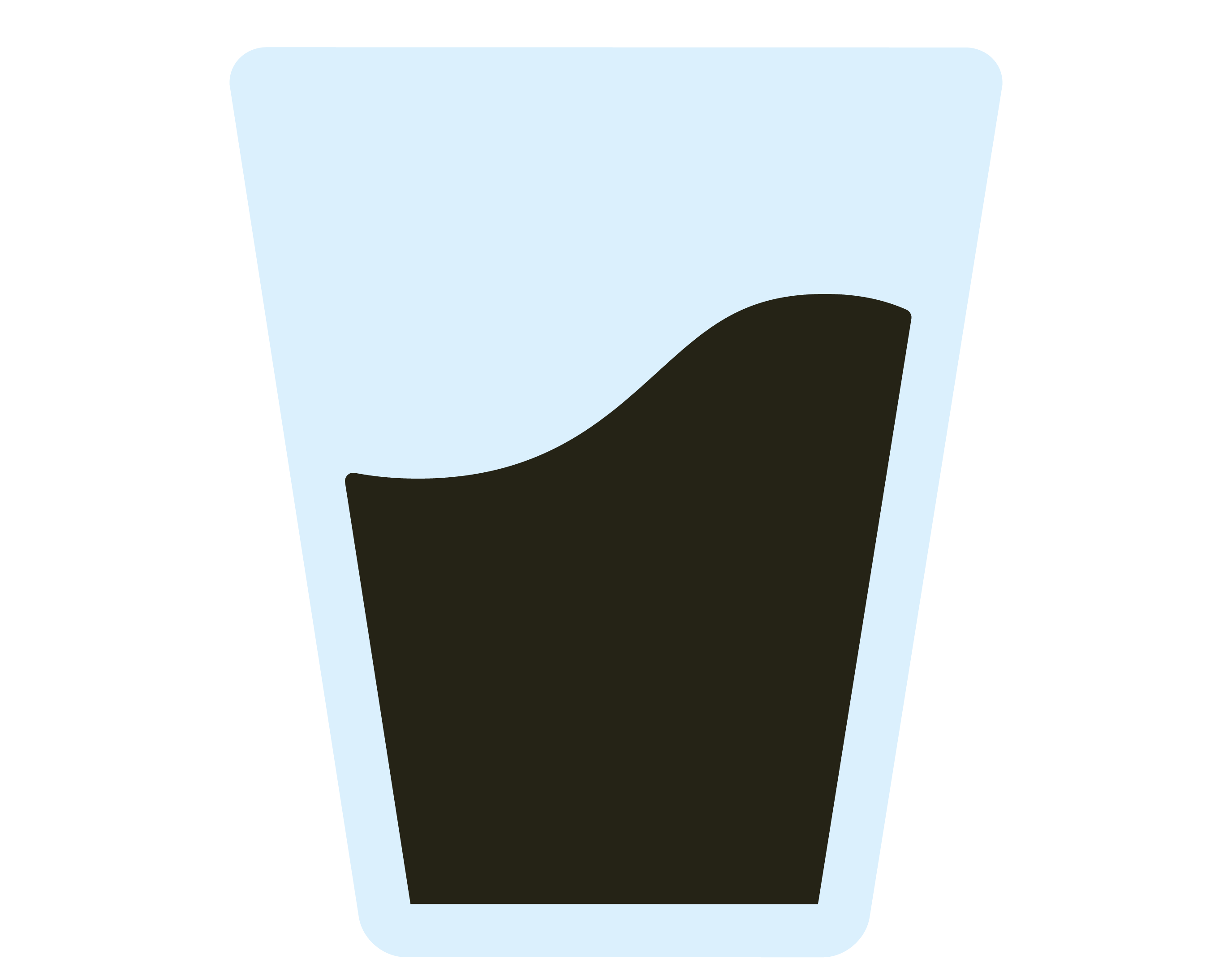 An illustration of dark brown or black water 