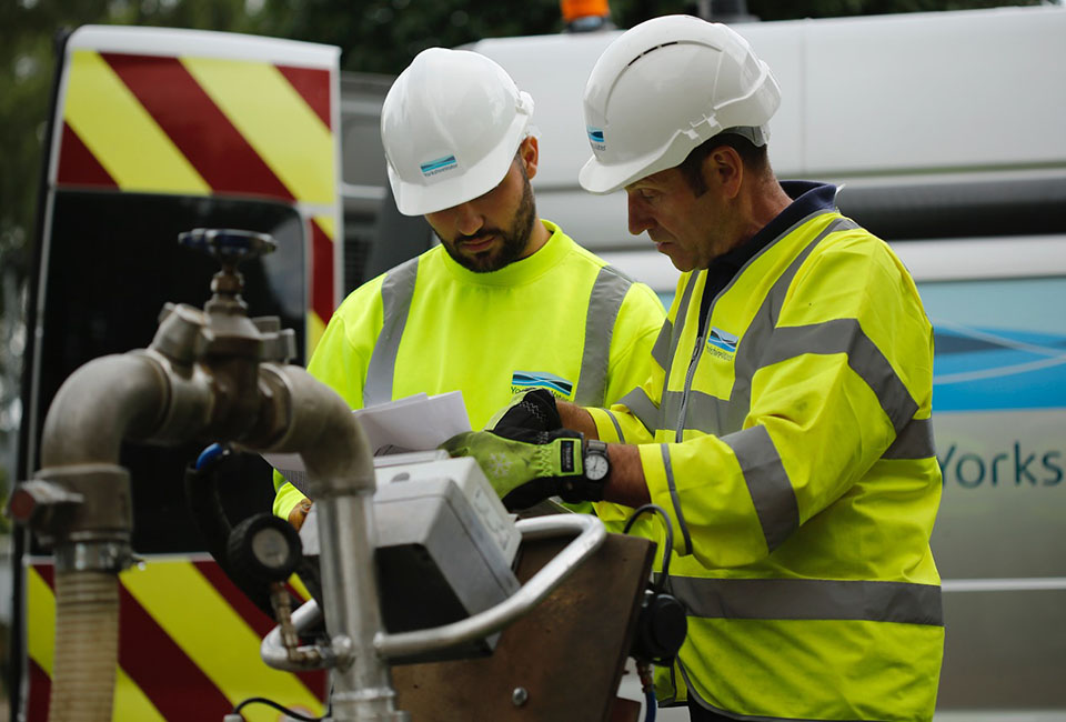 Two Yorkshire Water technicians