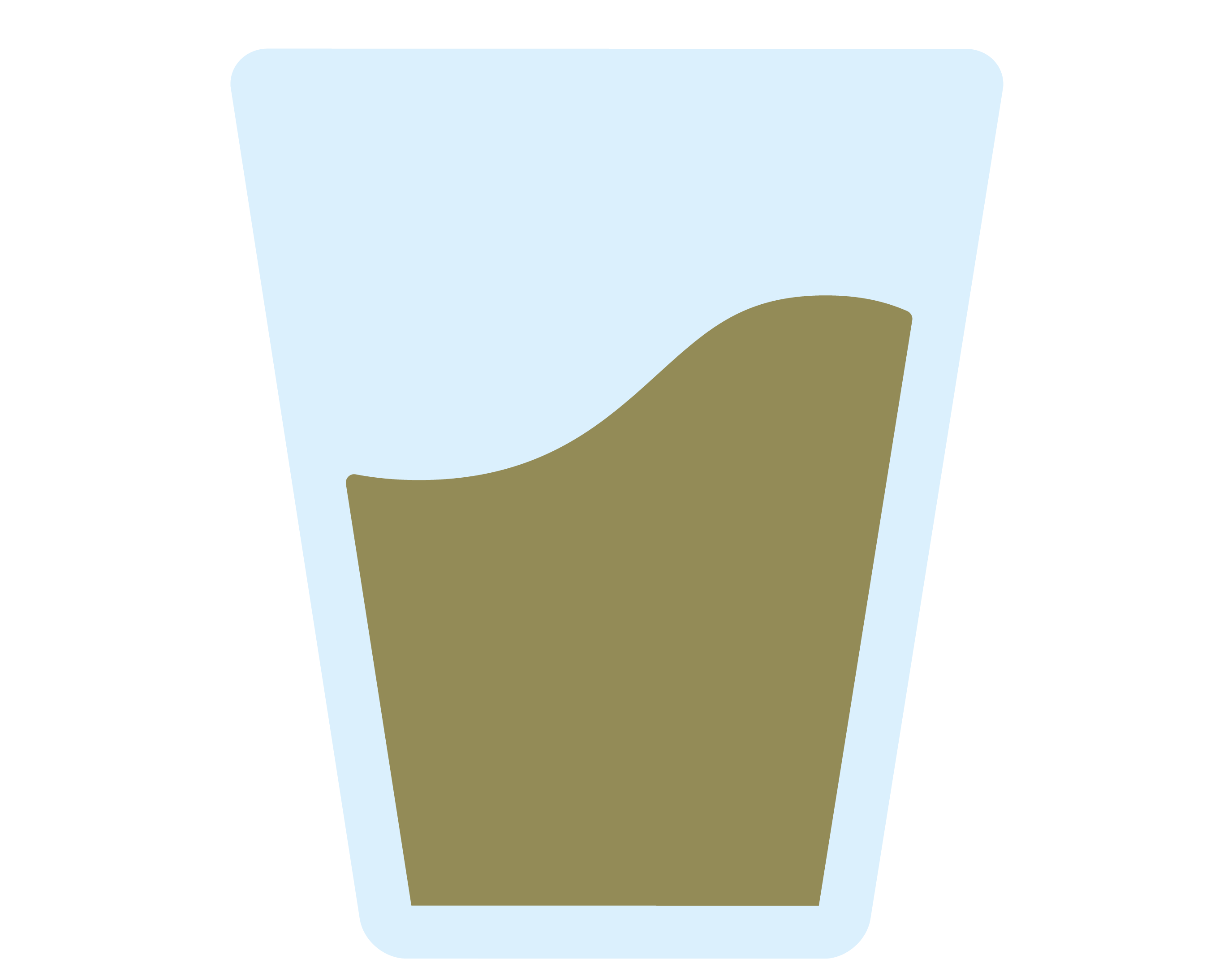 An illustration of light brown or tea coloured water 