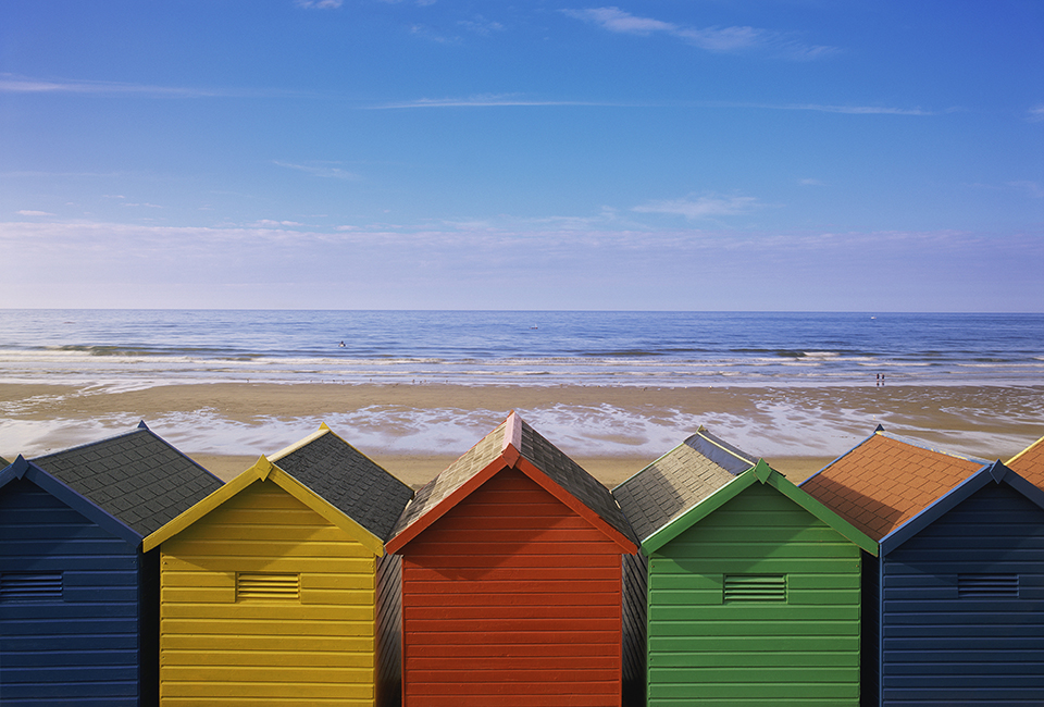 Beach huts on the coast