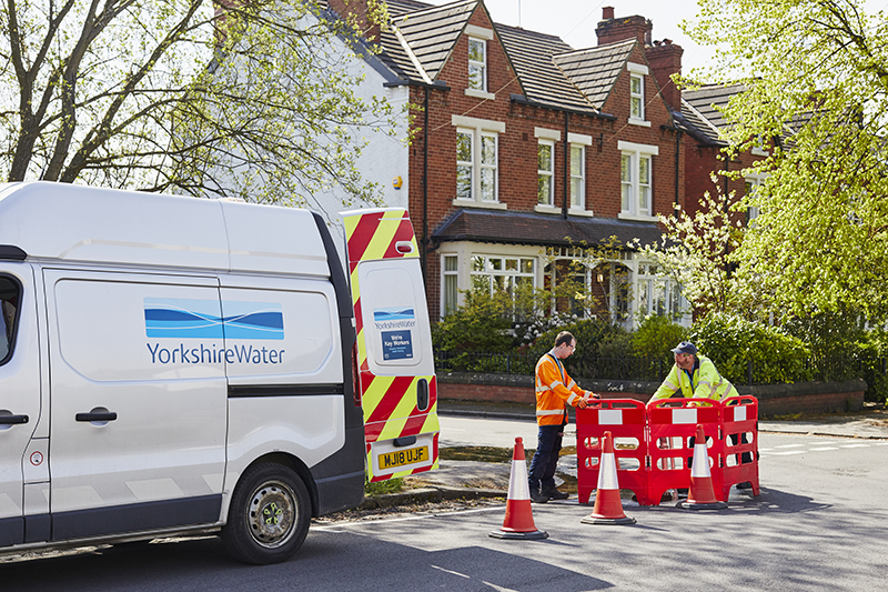 Leakage inspectors filling in a hole