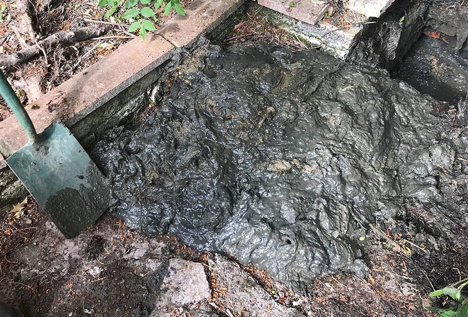 A mass of wet wipes removed from a sewer