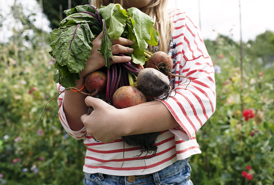 Woman carrying vegetables 