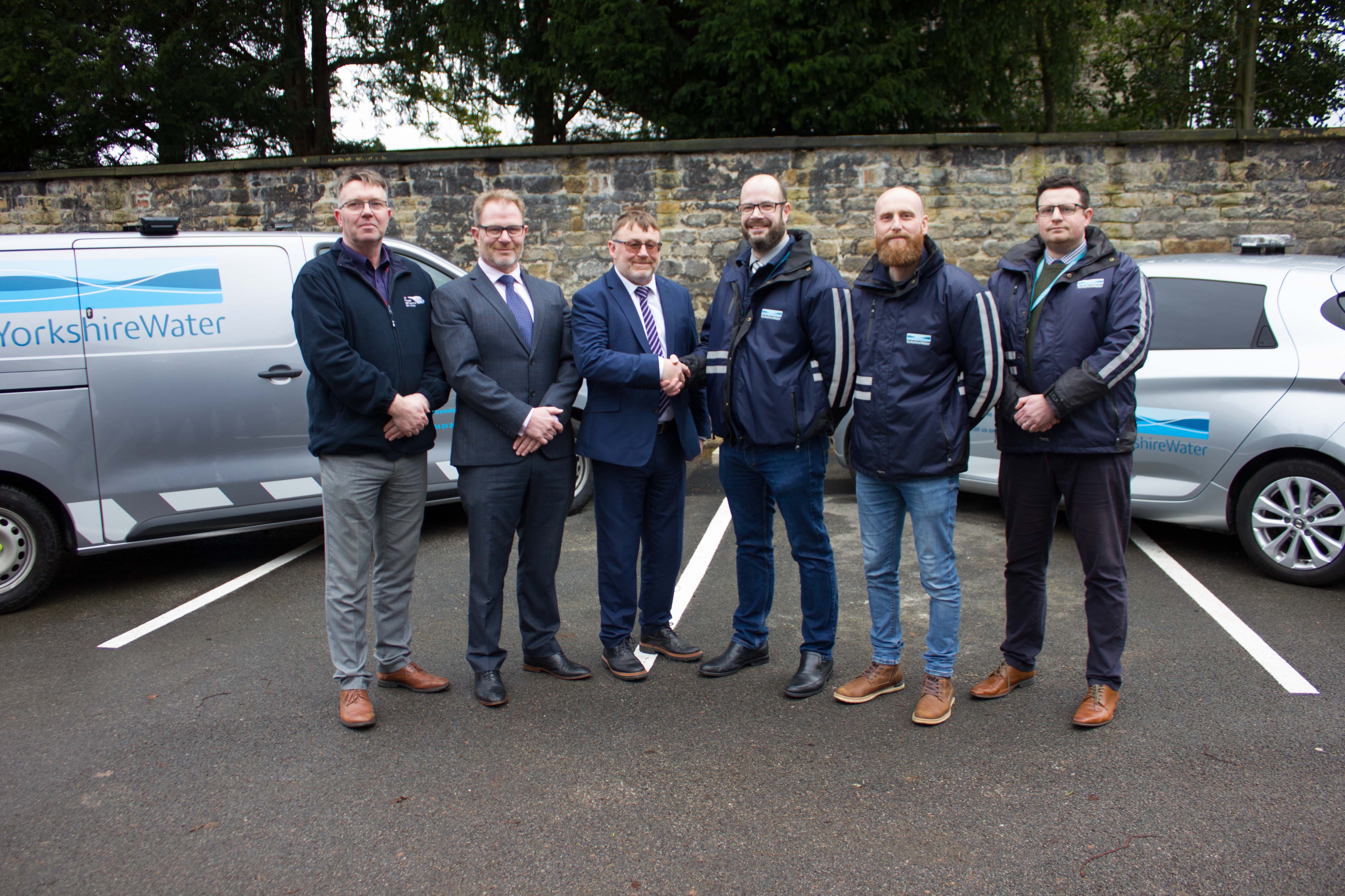 UKPNS and Yorkshire Water colleagues with new EV chargers 