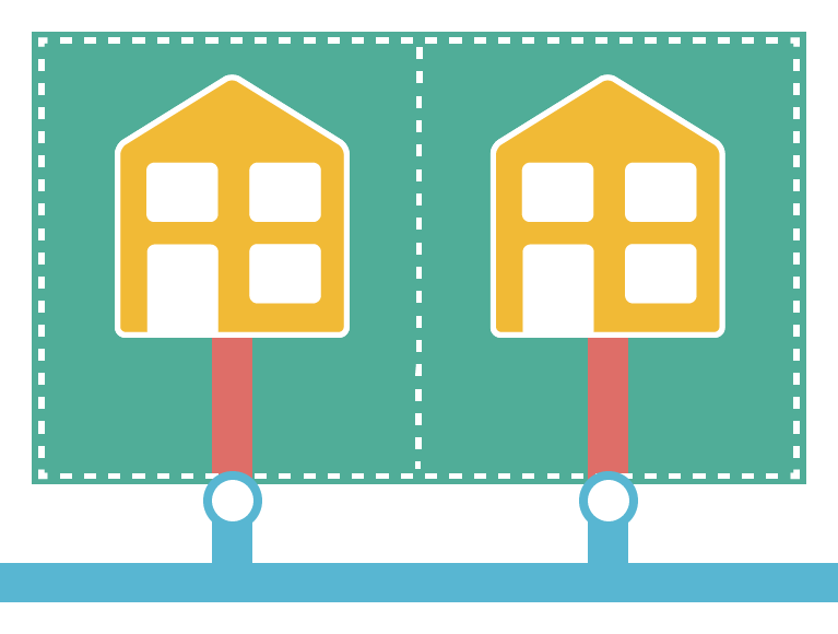 Diagram showing pipe responsibility for detached homes