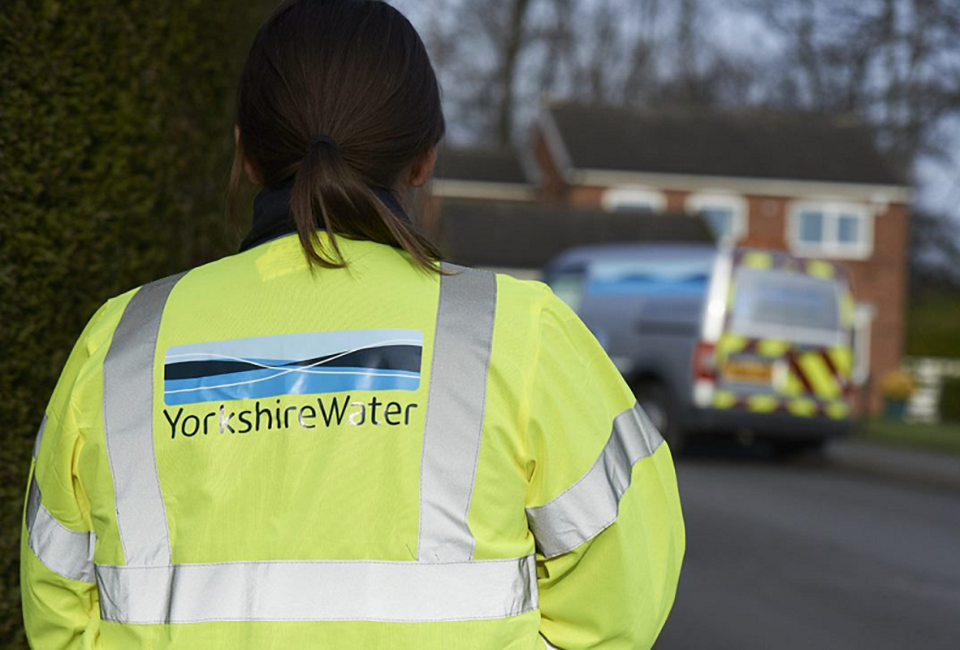 A photo of a colleague wearing a Yorkshire Water hi-vis jacket 