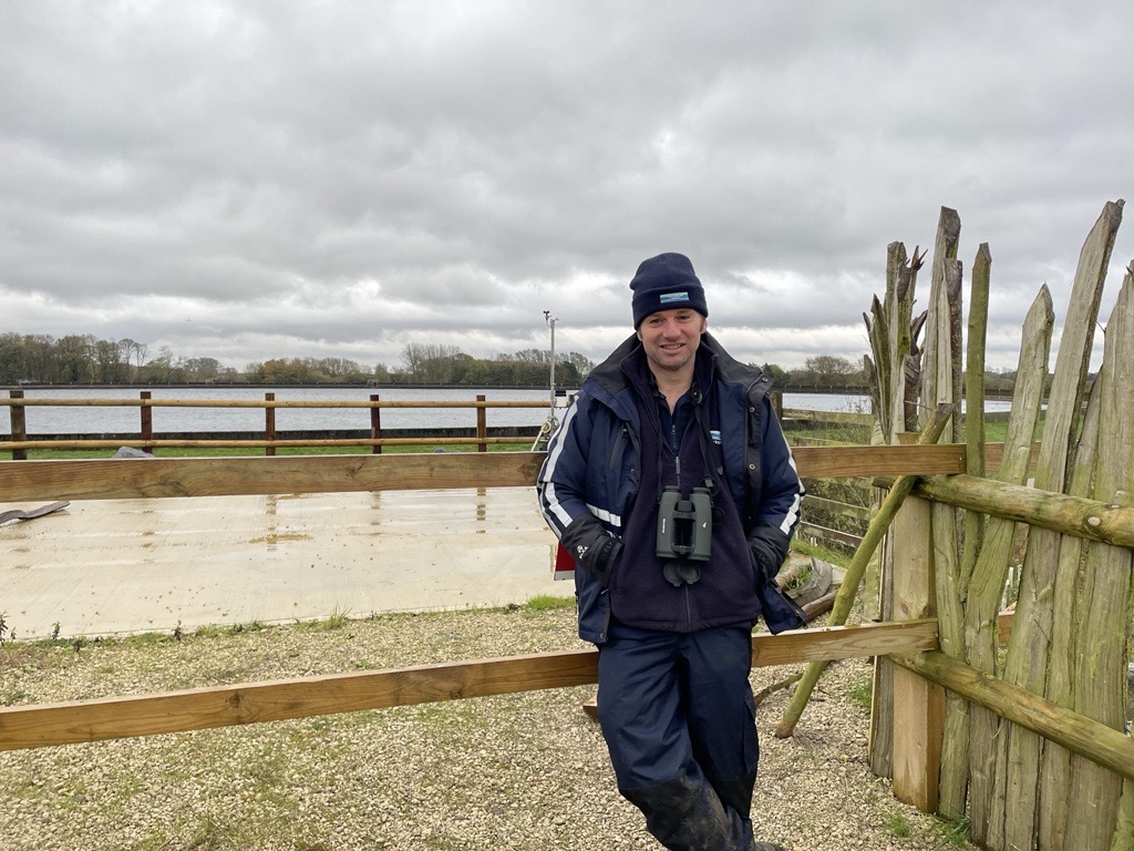 A picture of Richard Hampshire standing at the new reservoir 