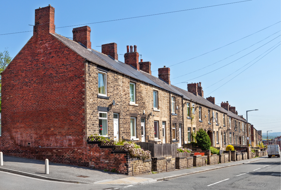 A row of terraced houses 