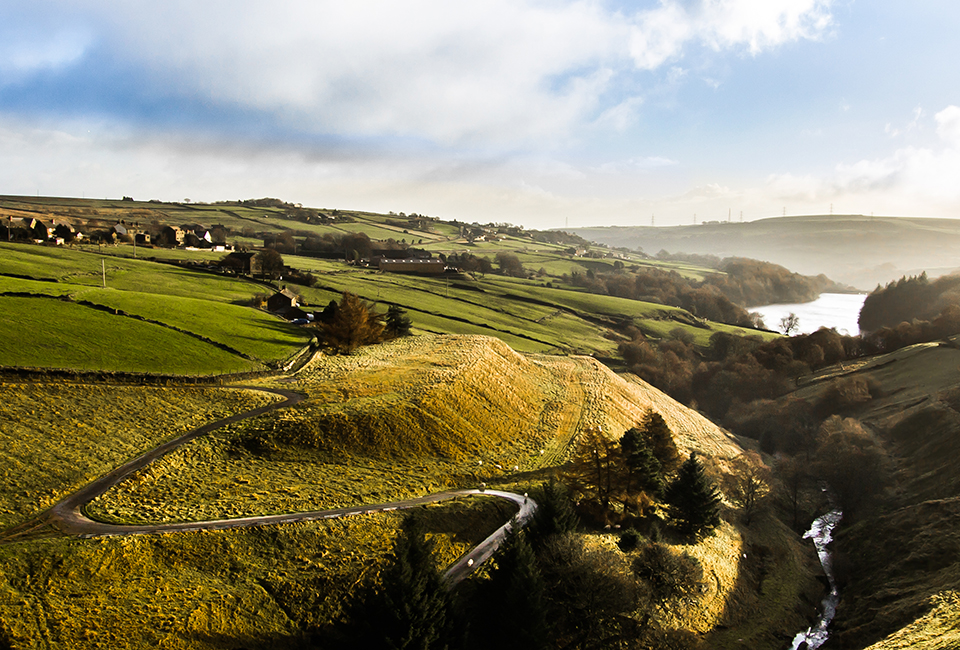 The view across Baitings Reservoir