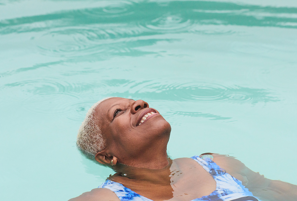 Woman in swimming pool