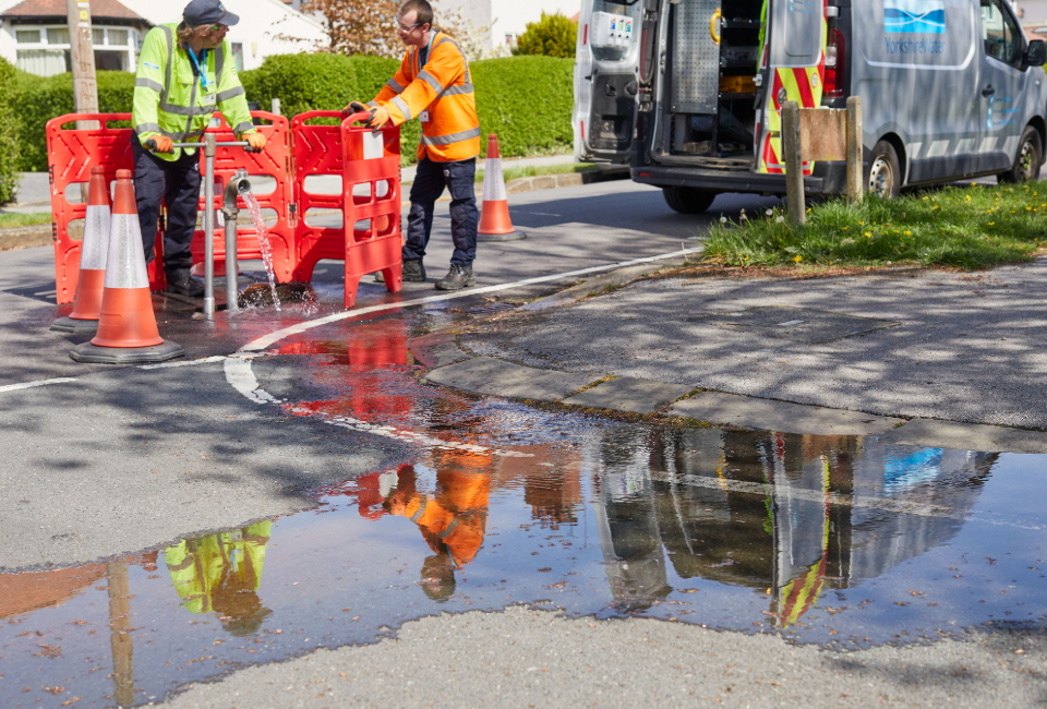 Yorkshire Water leak inspectors at work 