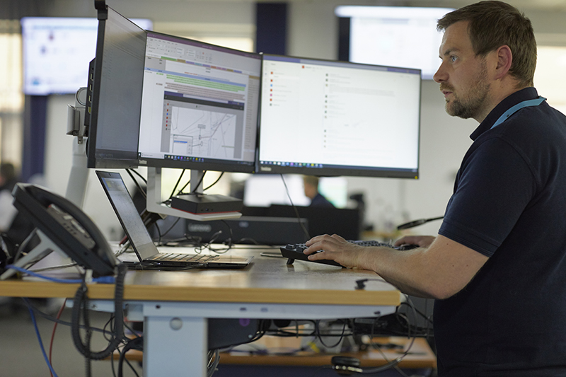 Colleague working at a computer