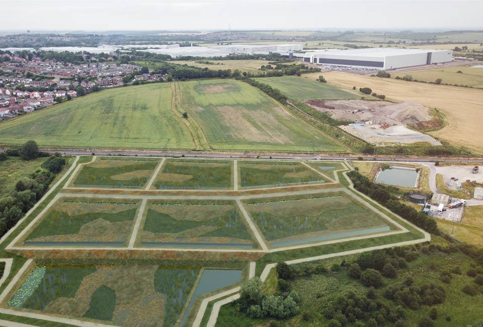 An artist's impression of the completed wetland at South Elmsall