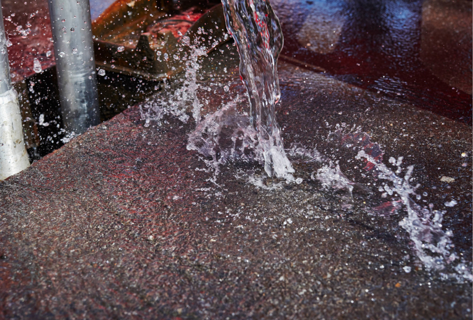 An example of a leak on a property