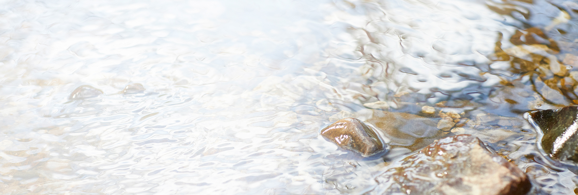 Water over pebbles