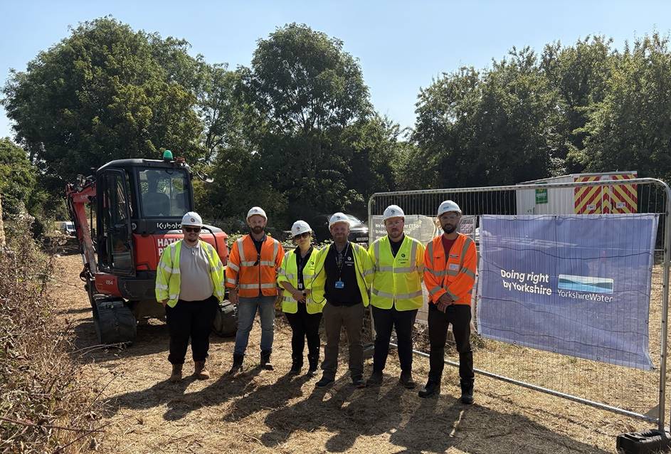 L-R: Jack Johnson, OCU Group; Curtis Hesketh, Northfield Utilities; Kimberley Robinson, OCU Group; Thomas Moorby, OCU Group; Nevin Field, OCU Group; Qasim Elahi, Yorkshire Water 