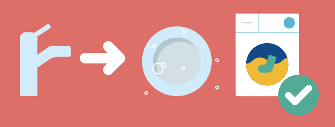 Illustration of a tap water being used for washing and cleaning