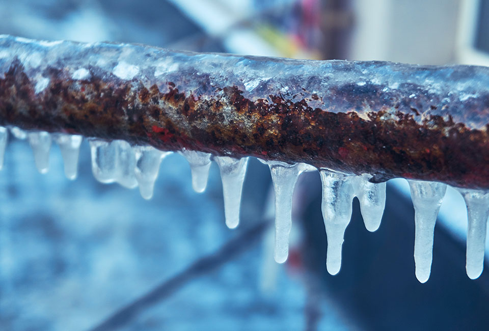 Pipe with icicle