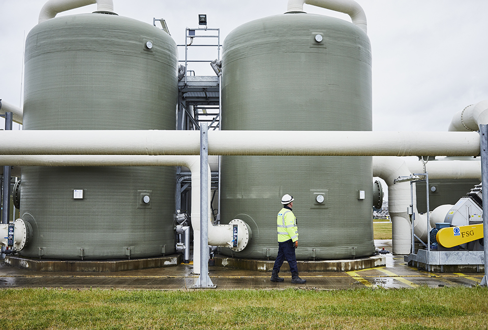 Yorkshire Water colleague working at our Knostrop site